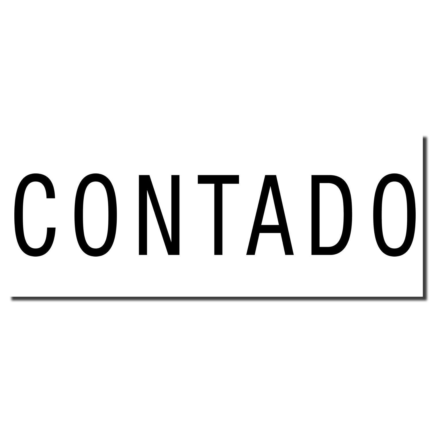 Image showing the imprint of the Large Self Inking Contado Stamp with the word 'CONTADO' in bold black letters on a white background.