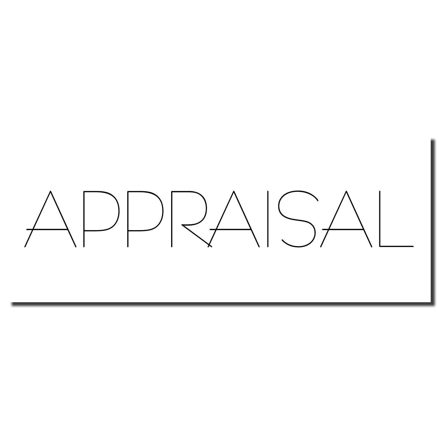 Image of the Large Self Inking Appraisal Stamp imprint showing the word 'APPRAISAL' in black, modern font on a white background.