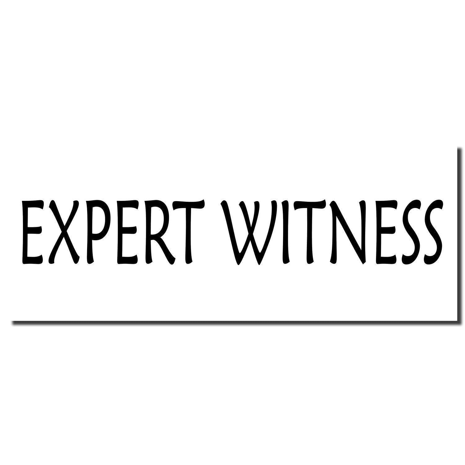 Image of a Large Expert Witness Rubber Stamp imprint in black ink on a white background, displaying the text EXPERT WITNESS in bold letters.