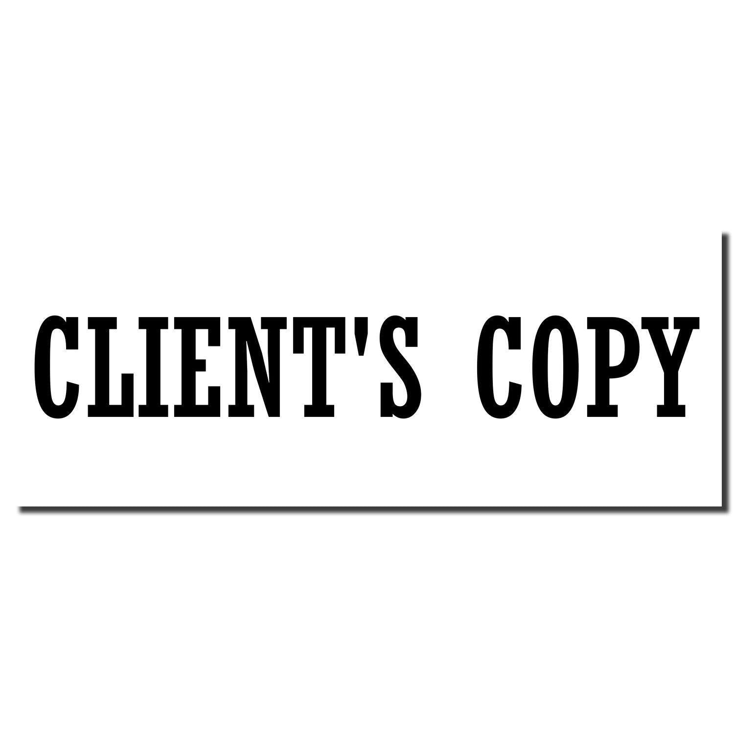 Large Clients Copy Rubber Stamp imprint in bold black letters on a white background.