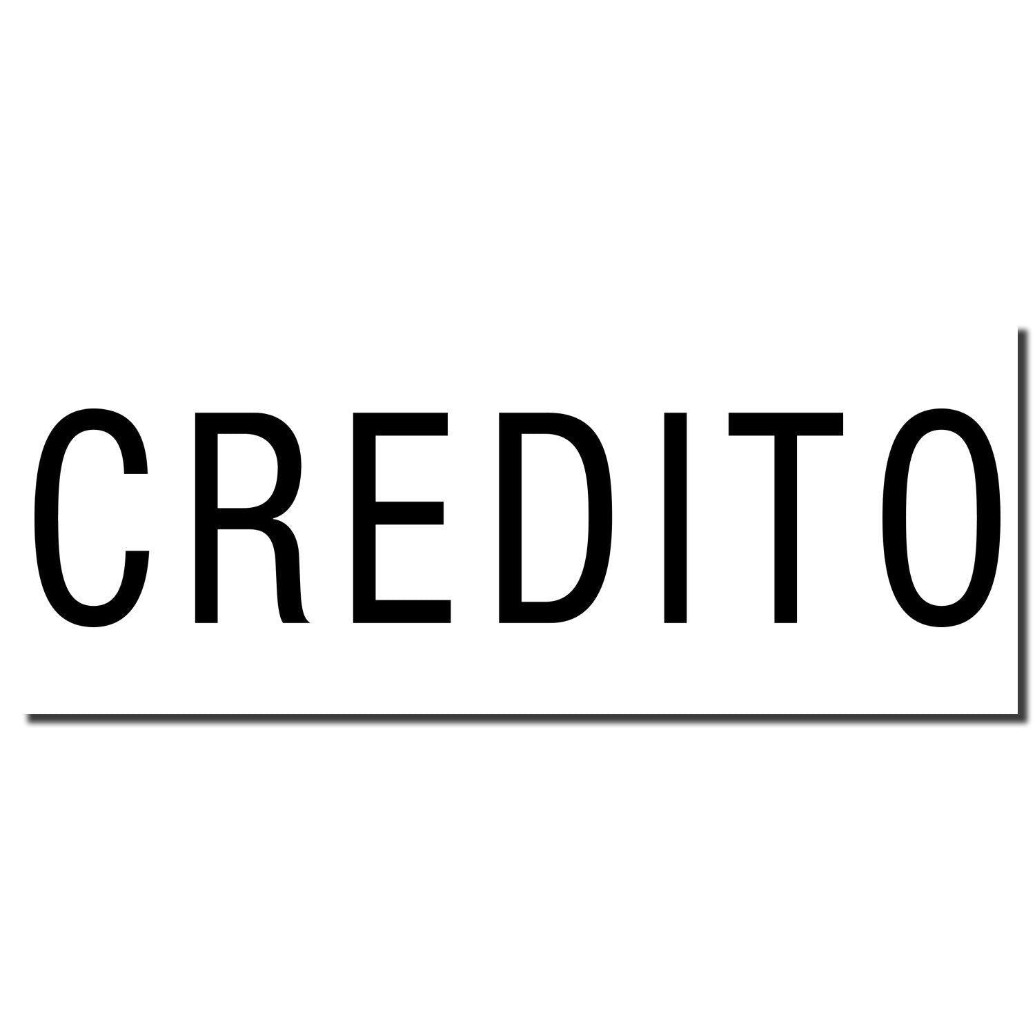 Image of a Slim Pre-Inked Credito Stamp imprint showing the word 'CREDITO' in bold black letters on a white background.