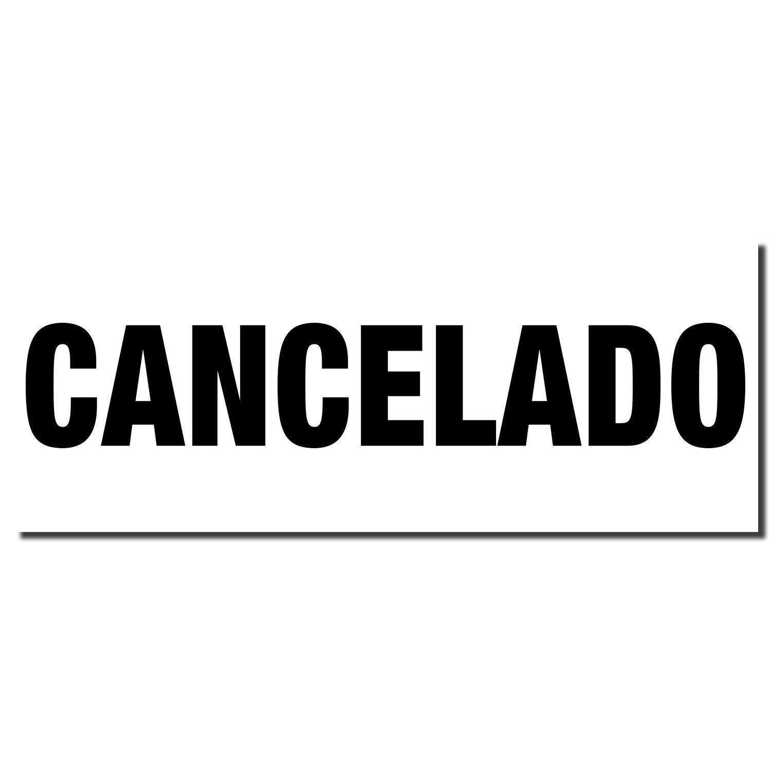 Image of a Large Cancelado Rubber Stamp imprint in bold black letters on a white background.