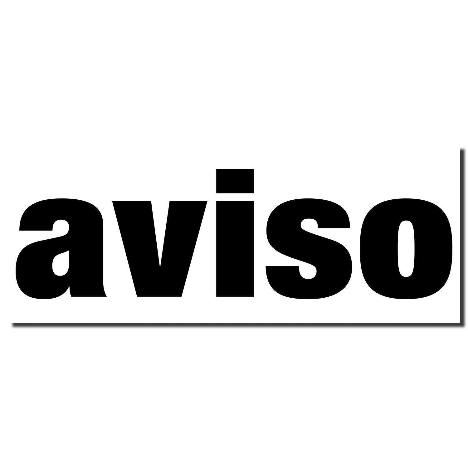 Black Slim Pre-Inked Aviso Stamp imprint on white background with bold, lowercase 'aviso' text.