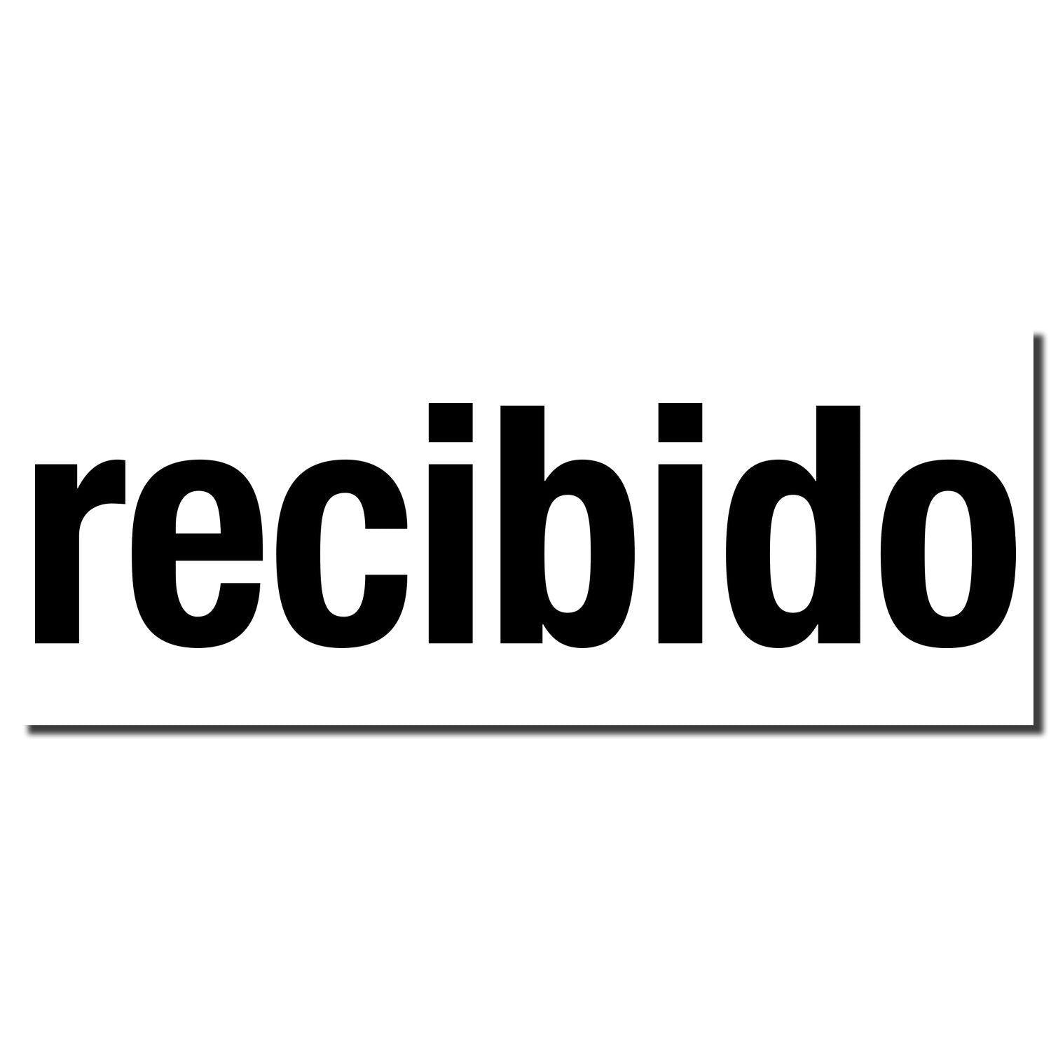 Image of the Bold Recibido Rubber Stamp imprint showing the word recibido in bold black letters on a white background.