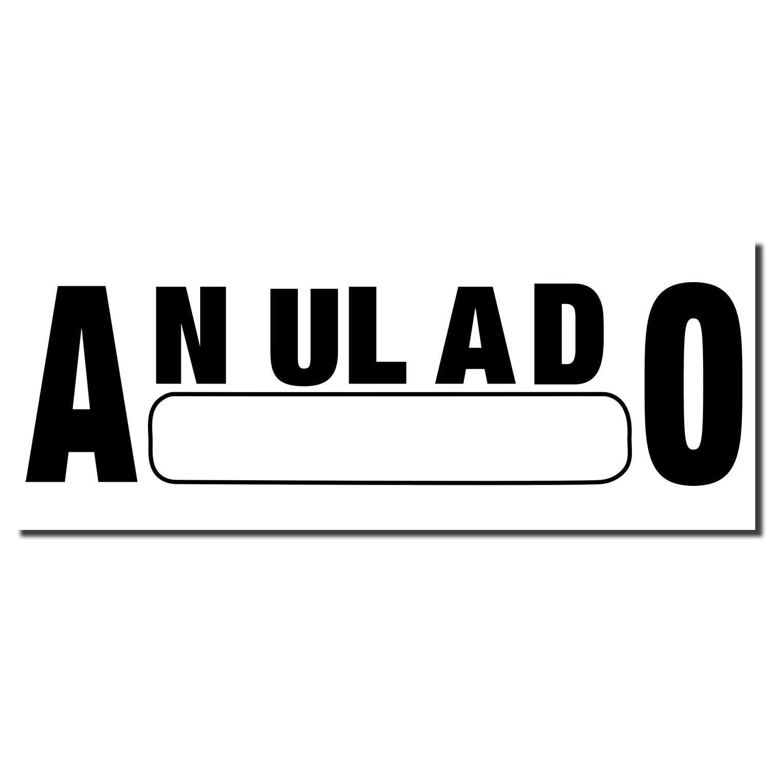 Self Inking Anulado Stamp imprint showing bold black letters ANULADO with a rectangular border in the center on a white background.