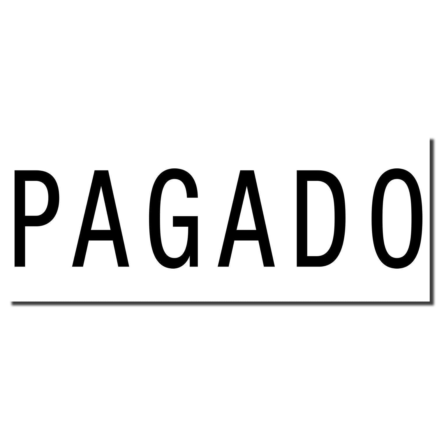 Large Pre-Inked Pagado Stamp imprint in bold black letters on a white background, with a horizontal line underneath the text.