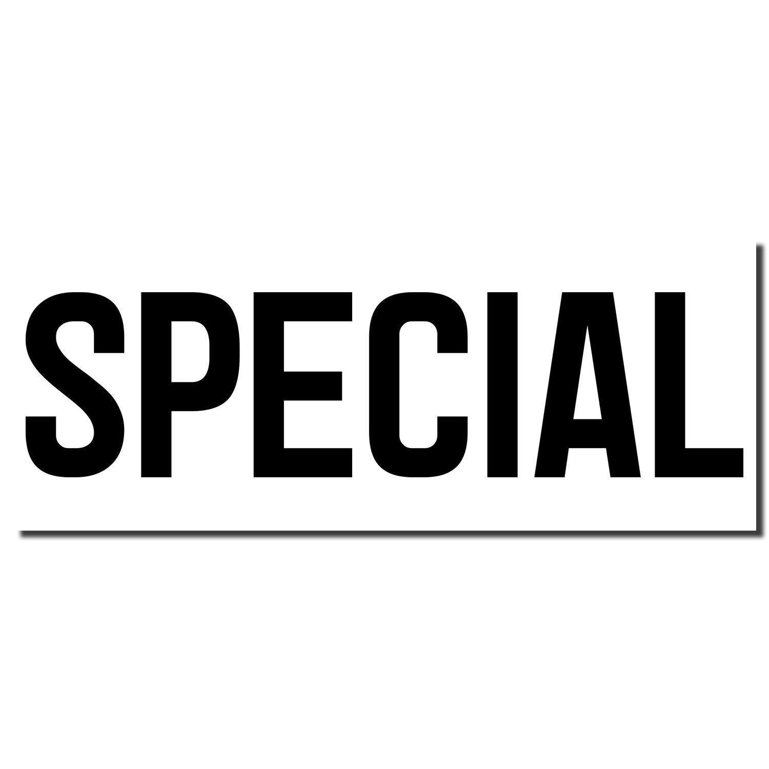 Large Self Inking Special Stamp imprint in bold black letters on a white background. The word SPECIAL is prominently displayed.