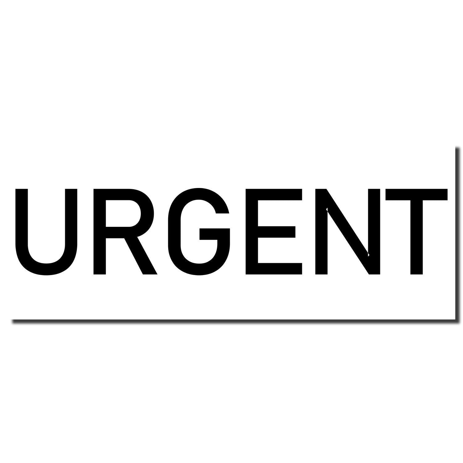 Large Narrow Font Urgent Rubber Stamp imprint in black ink on a white background, displaying the word URGENT in bold, capital letters.