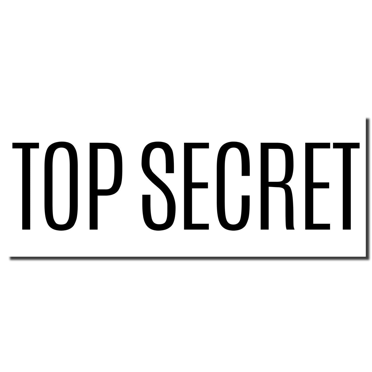 Self Inking Top Secret Stamp imprint showing the words 'TOP SECRET' in bold black letters on a white background.