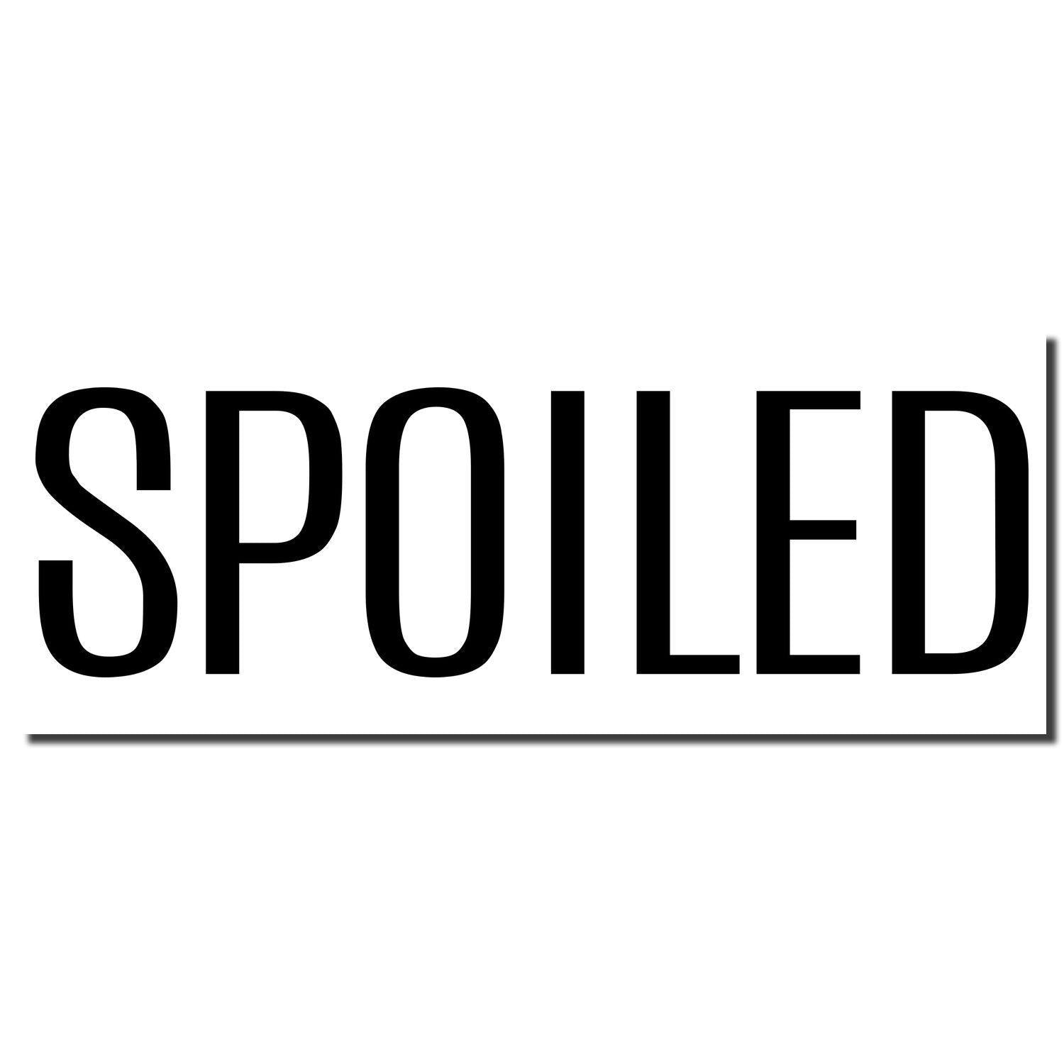 Self Inking Spoiled Stamp imprint showing the word "SPOILED" in bold black letters on a white background.