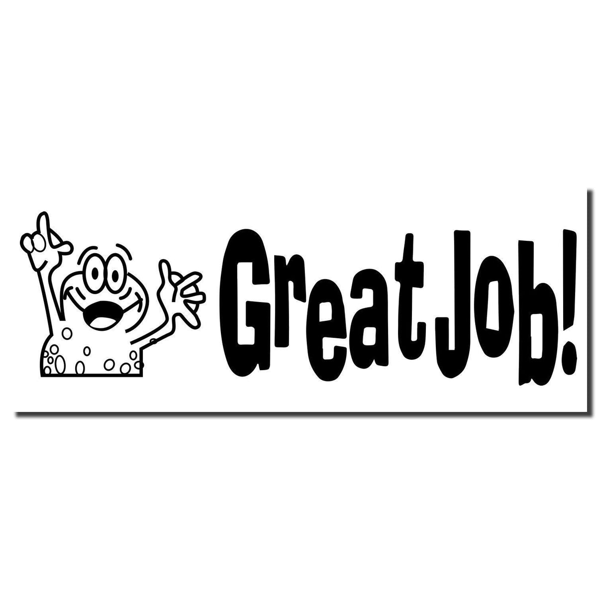 Enlarged Imprint Large Great Job Rubber Stamp Sample