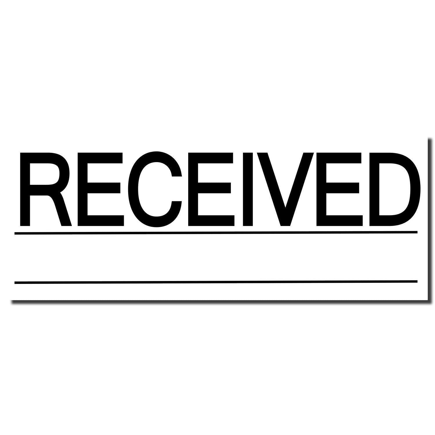 Received with Line Rubber Stamp showing the word 'RECEIVED' in bold black letters with two lines underneath on a white background.