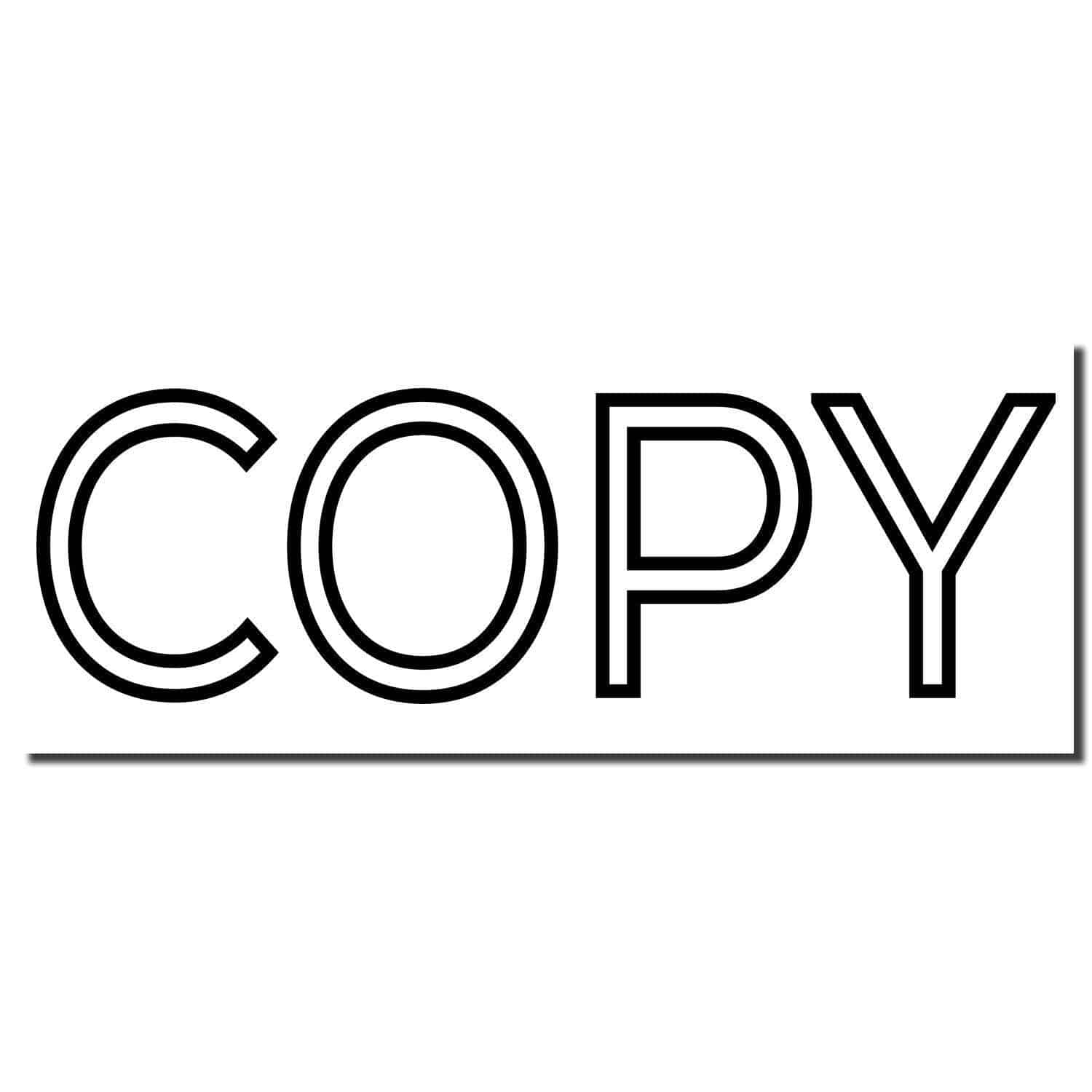 Large Outline Copy Rubber Stamp imprint showing the word COPY in bold, outlined letters on a white background.