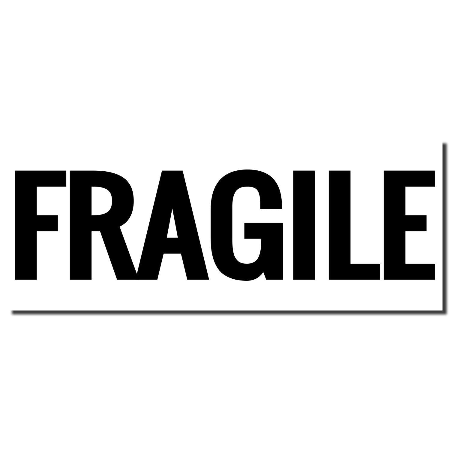 Image of a Self Inking Bold Fragile Stamp imprint showing the word 'FRAGILE' in large, bold black letters on a white background.