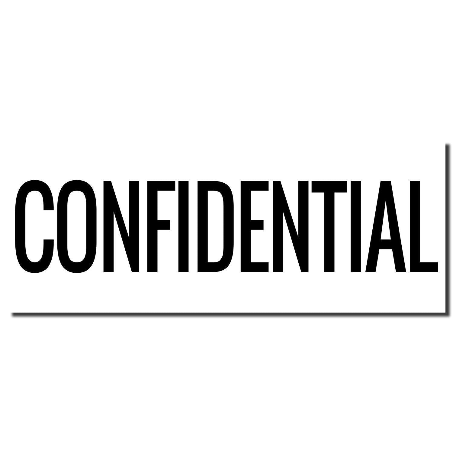 Image of a Large Narrow Confidential Rubber Stamp imprint with the word CONFIDENTIAL in bold black letters on a white background.