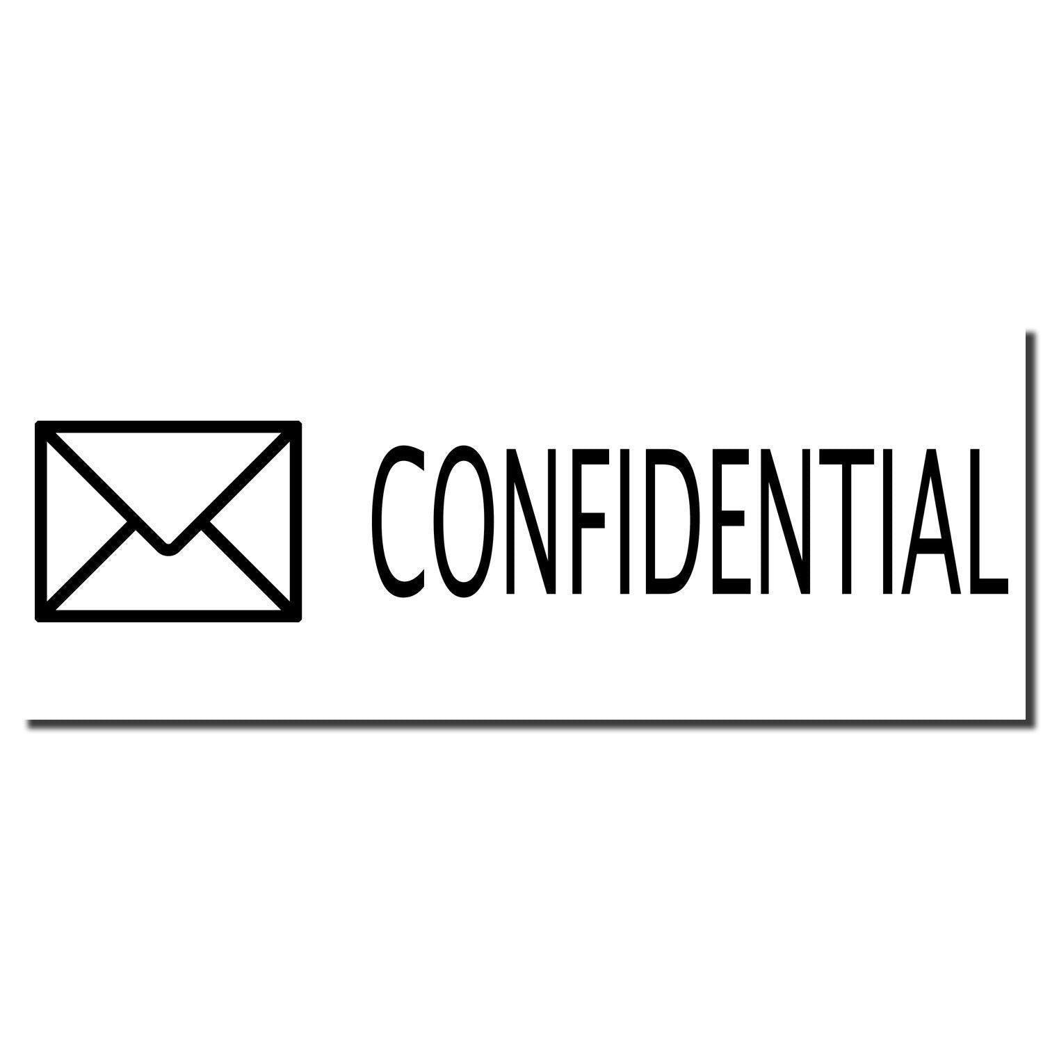 Confidential with Envelope Rubber Stamp imprint showing an envelope icon and the word 'CONFIDENTIAL' in bold black letters on a white background.