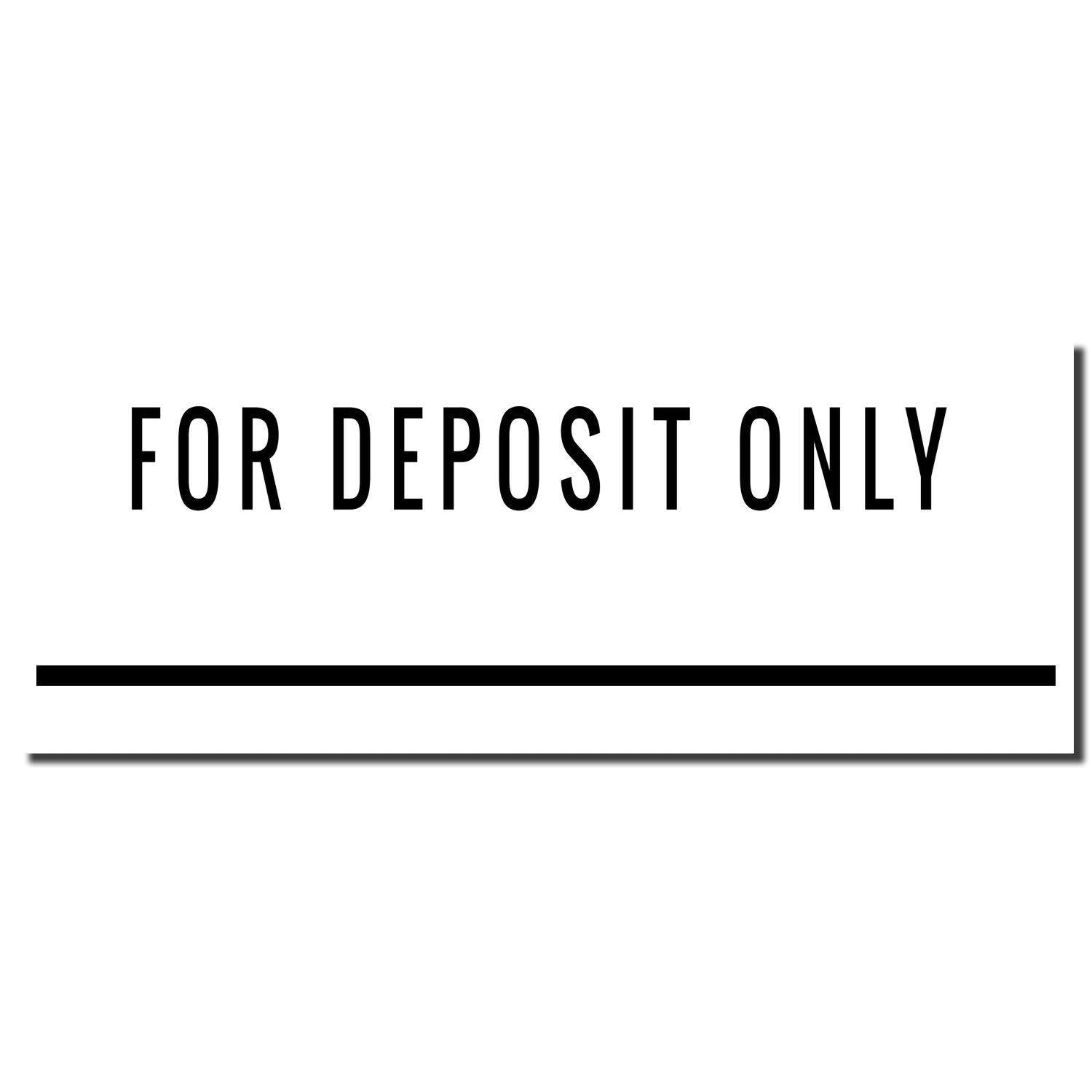 Self Inking For Deposit Only with Line Stamp imprint in black ink on a white background, featuring bold text and a horizontal line.