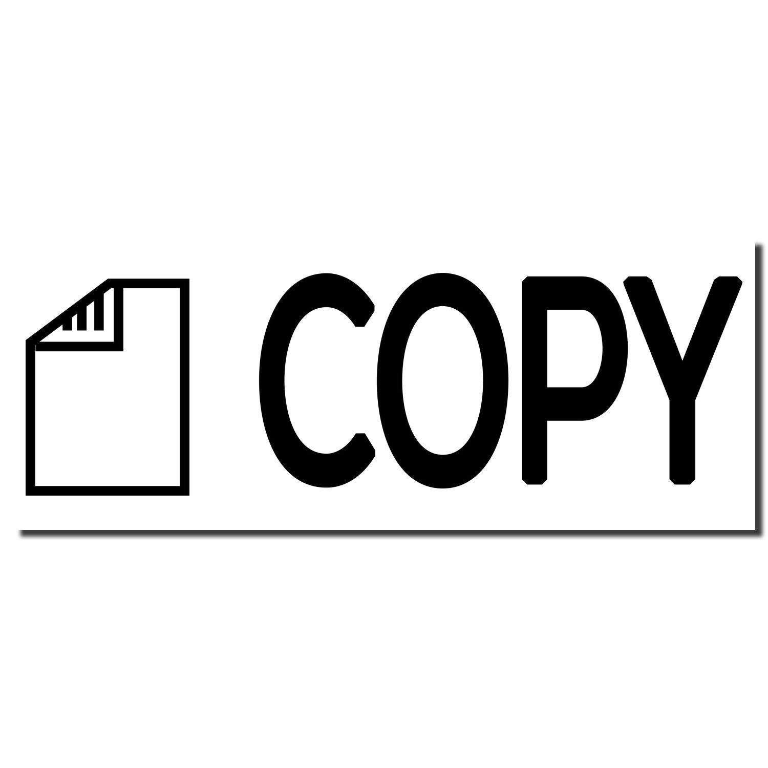 Large Pre-Inked Copy with Letter Stamp showing a bold COPY text and a document icon on a white background.