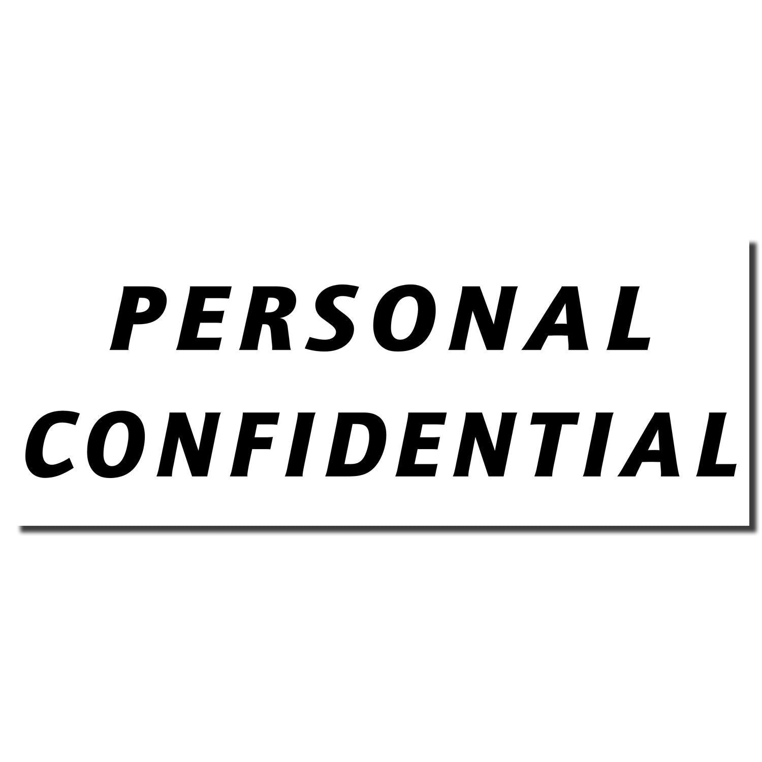 Image of the imprint from the Self Inking Italic Personal Confidential Stamp, displaying the words PERSONAL CONFIDENTIAL in bold, italicized text.