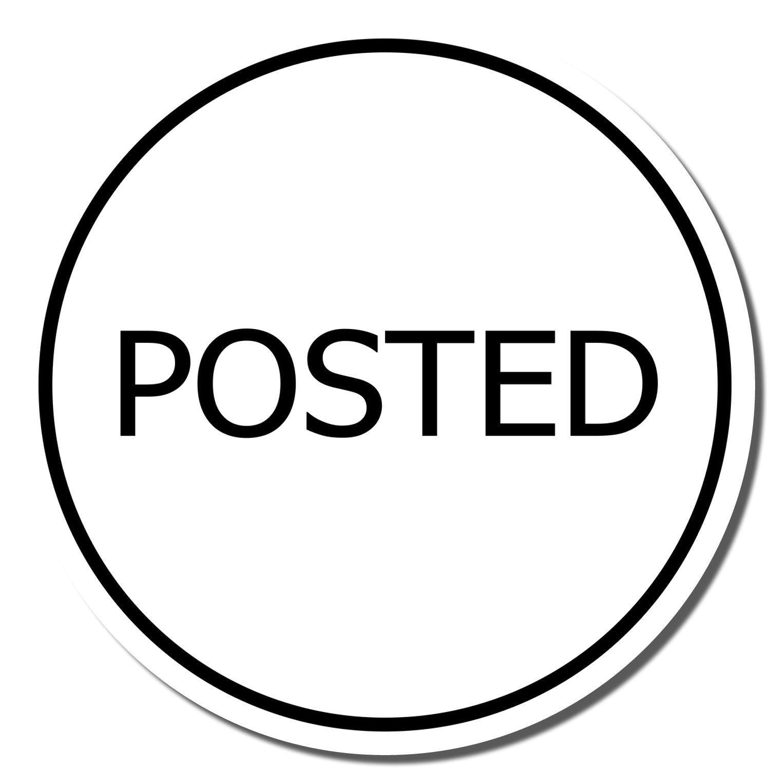 Round Posted Rubber Stamp with a simple black border and the word POSTED in bold black letters in the center.