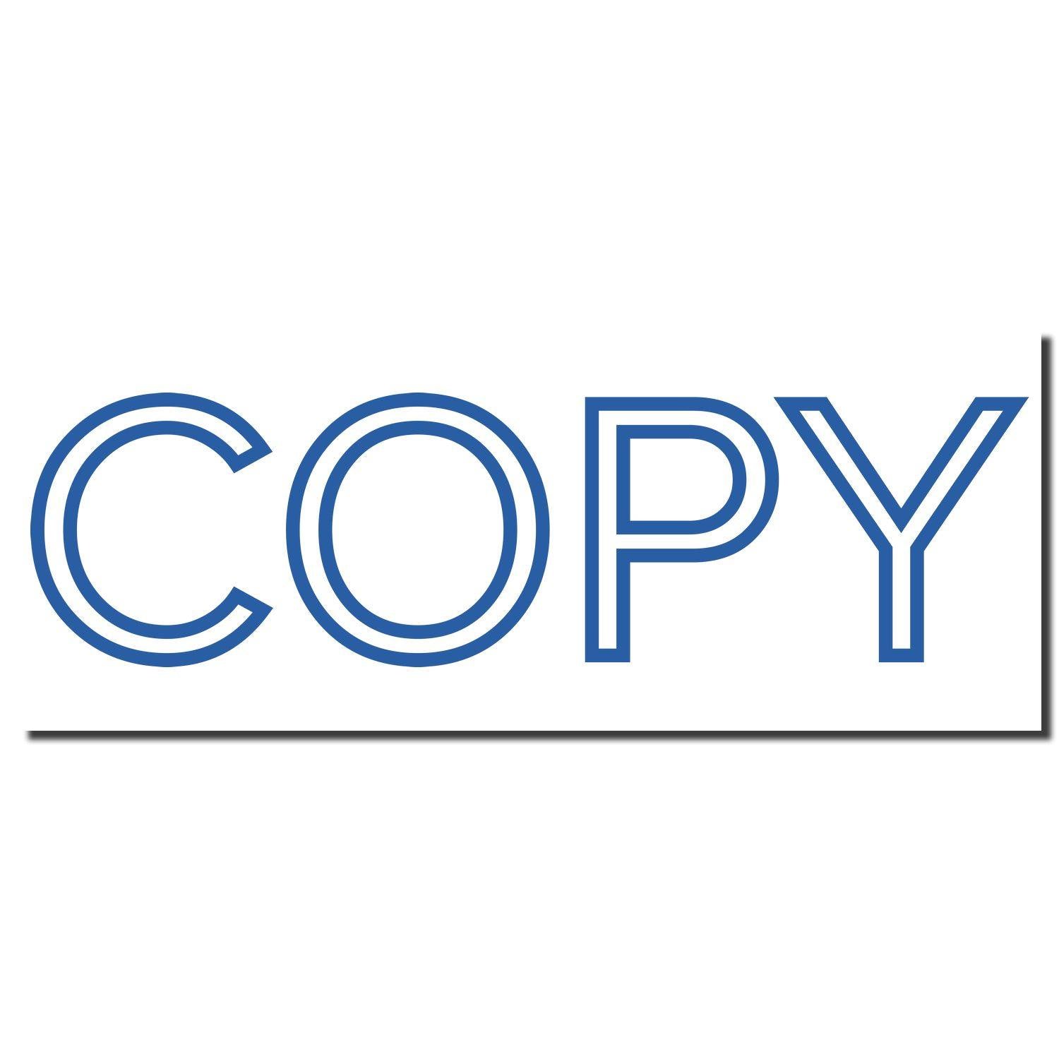 Blue Copy Xstamper Stamp imprint showing the word COPY in bold blue letters on a white background.