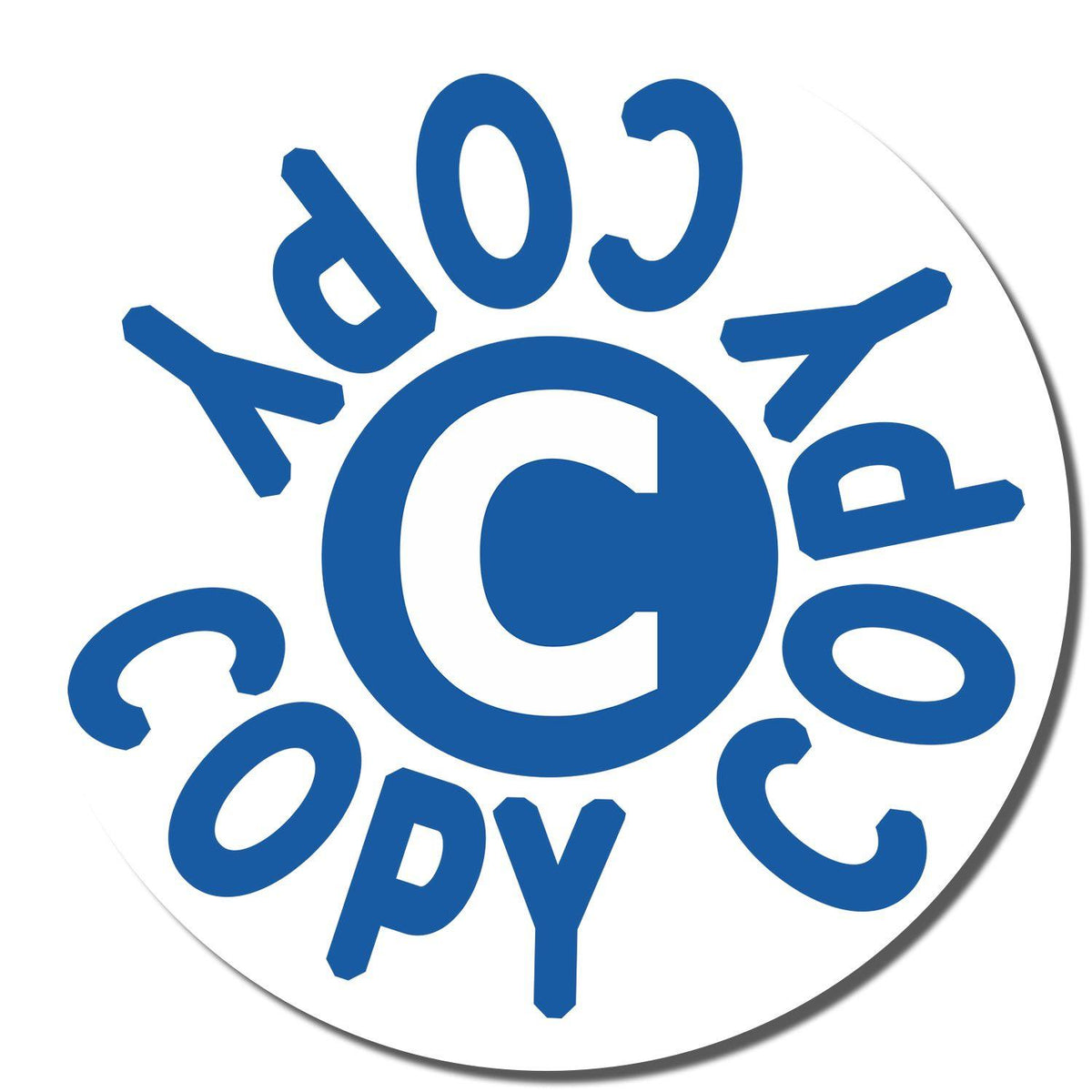 Enlarged Imprint for Blue Round Copy Xstamper Stamp