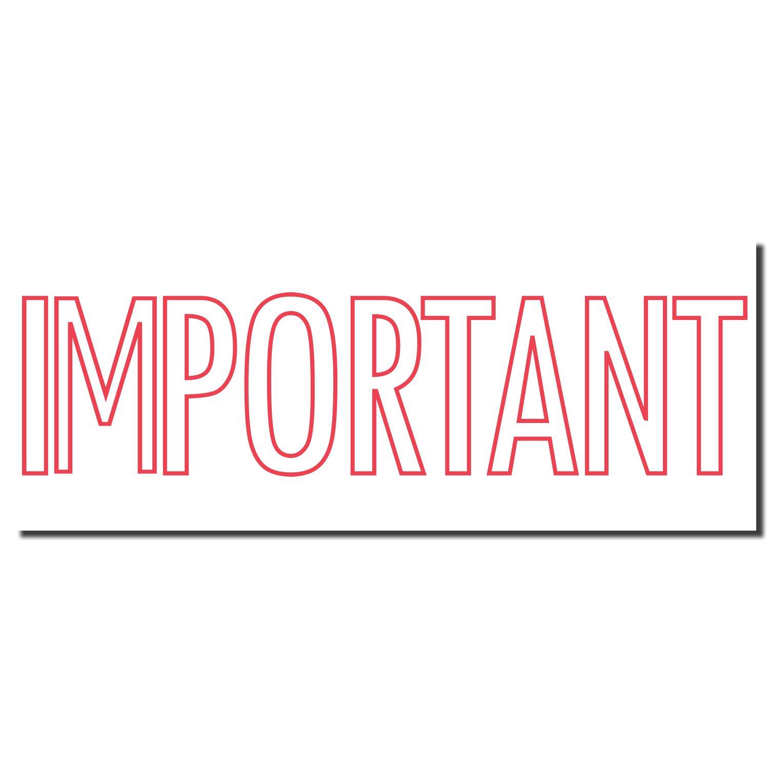 Red imprint of the word 'IMPORTANT' from the Important Xstamper Stamp on a white background."