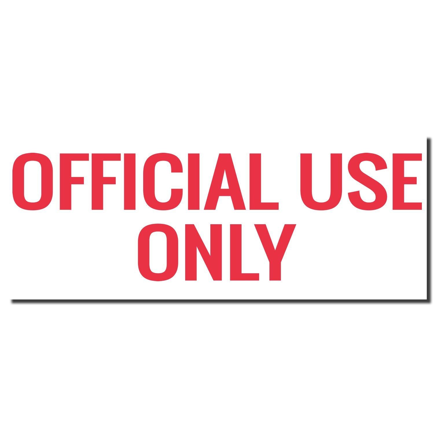 Image of a red OFFICIAL USE ONLY imprint from the Official Use Only Xstamper Stamp on a white background.