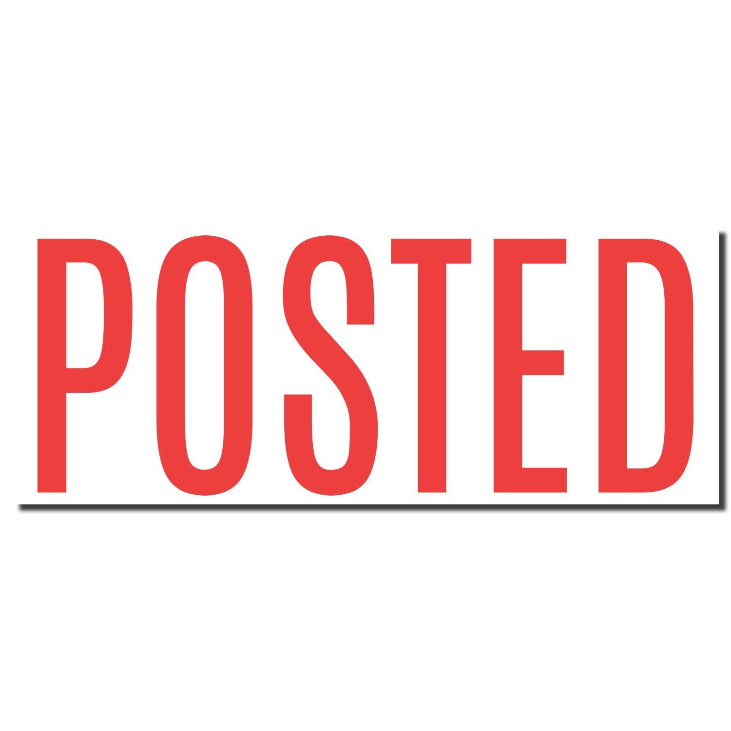 Image of a Red Posted Xstamper Stamp imprint with the word "POSTED" in bold red letters on a white background.