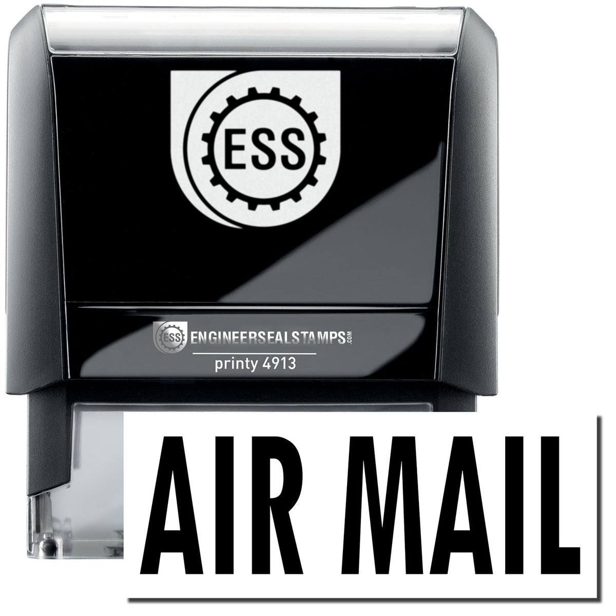 A large self-inking stamp with a stamped image showing the text &quot;AIR MAIL&quot; in large bold font.