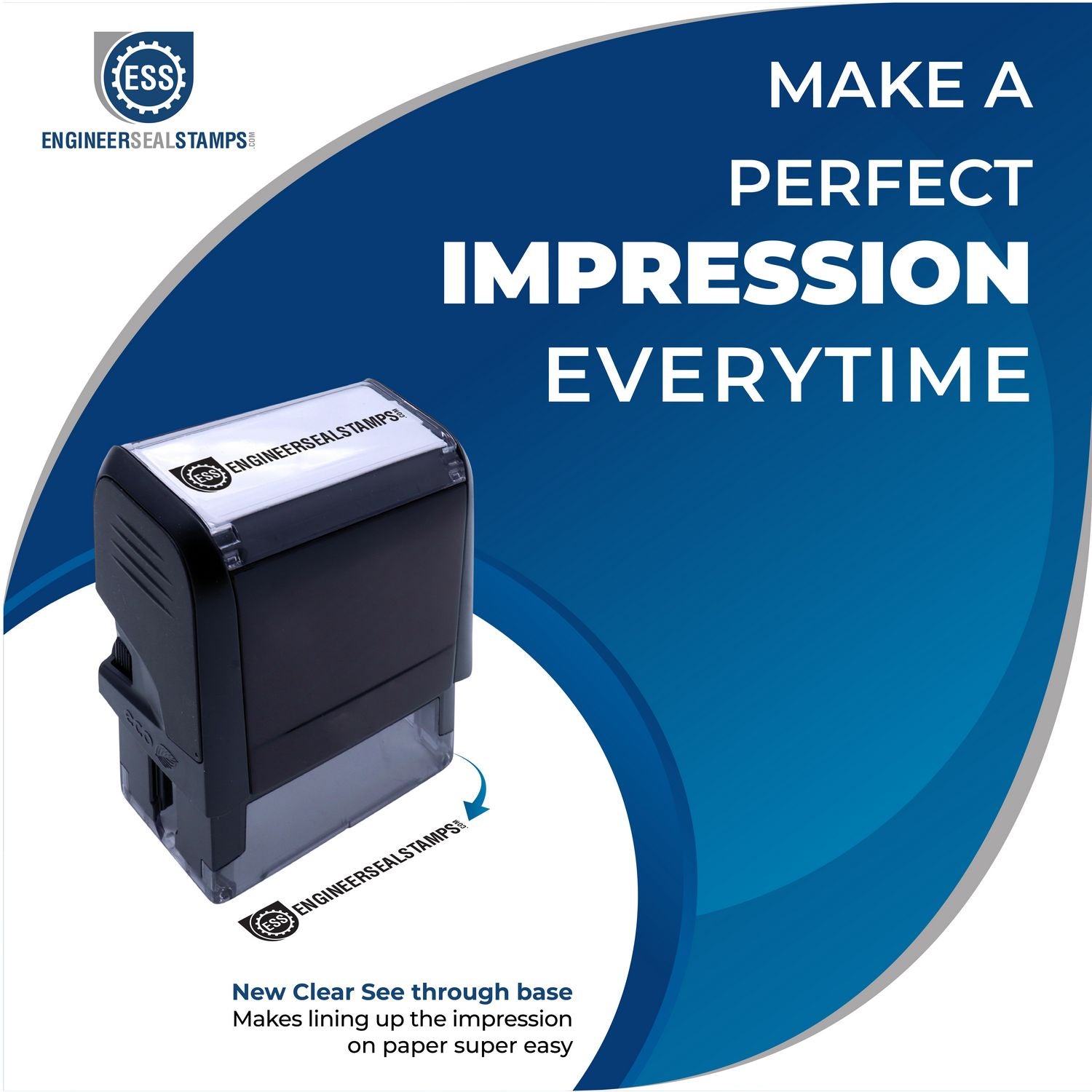 Custom Self Inking Stamp Trodat 4912 Size 3/4 x 1-7/8, featuring a clear base for easy alignment, perfect for personalized branding and office use.