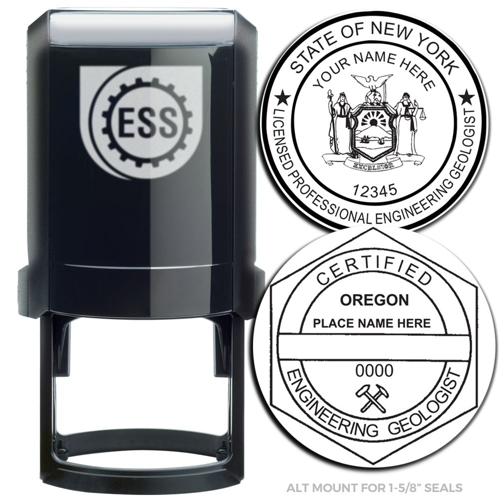 Engineering Geologist Self Inking Rubber Stamp of Seal featuring a circular design with professional title and emblem, ideal for official documents and certifications.