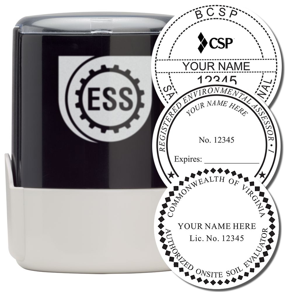 Professional Self Inking Rubber Stamp of Seal with black and white design, featuring customizable text and various seal templates.