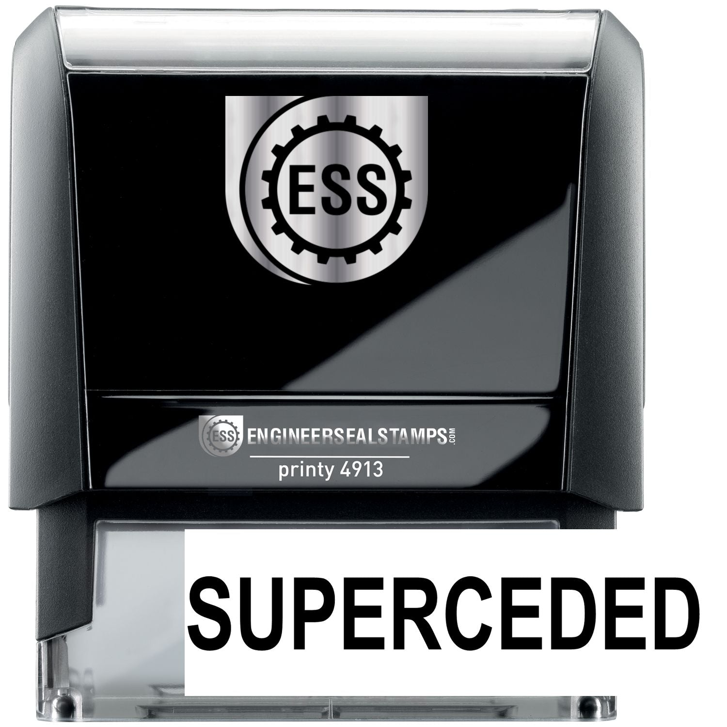 Self Inking Superceded Stamp featuring a clear design, ideal for marking documents as superseded. Durable and easy to use for efficient office tasks.