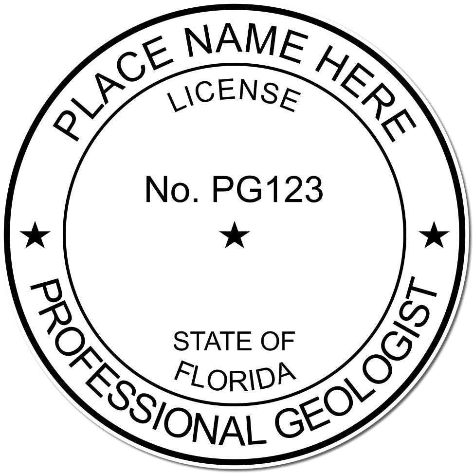 A stamped imprint of the Self-Inking Florida Geologist Stamp in this stylish lifestyle photo, setting the tone for a unique and personalized product.