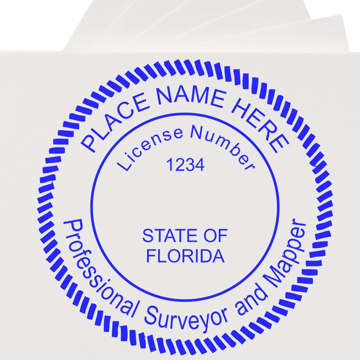 Florida Land Surveyor Seal Stamp In Use Photo