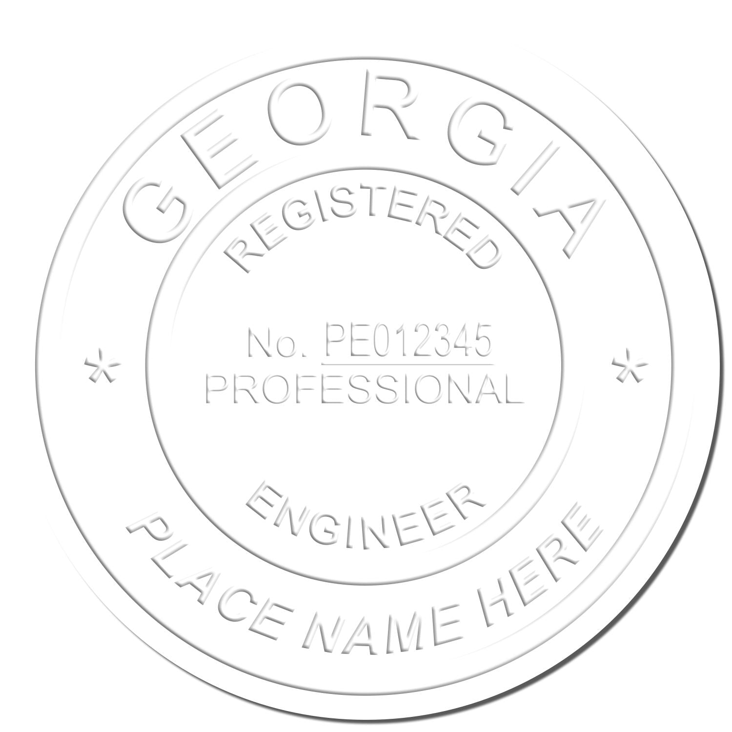 The main image for the Georgia Engineer Desk Seal depicting a sample of the imprint and electronic files