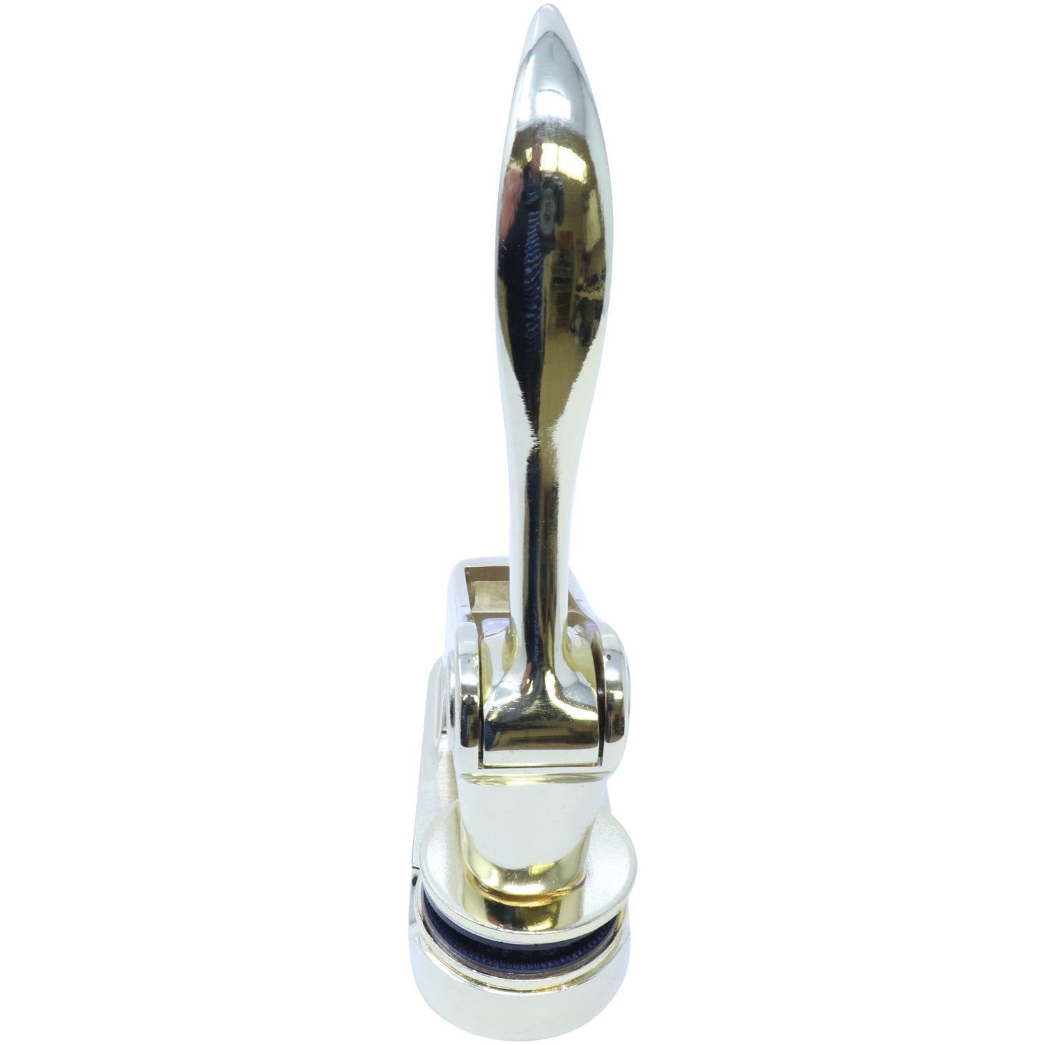 Gold and silver Land Surveyor Gold Gift Seal Embosser with a sleek, polished handle and round base, angled front view.