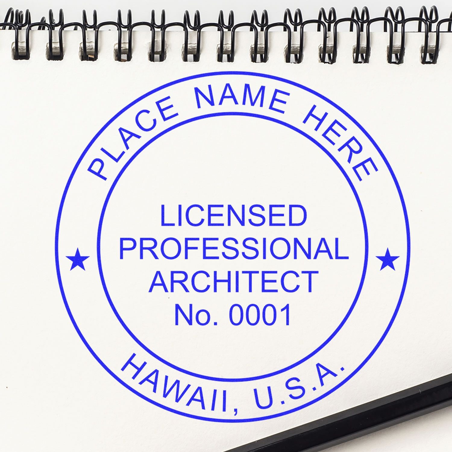 Premium MaxLight Pre-Inked Hawaii Architectural Stamp Lifestyle Photo
