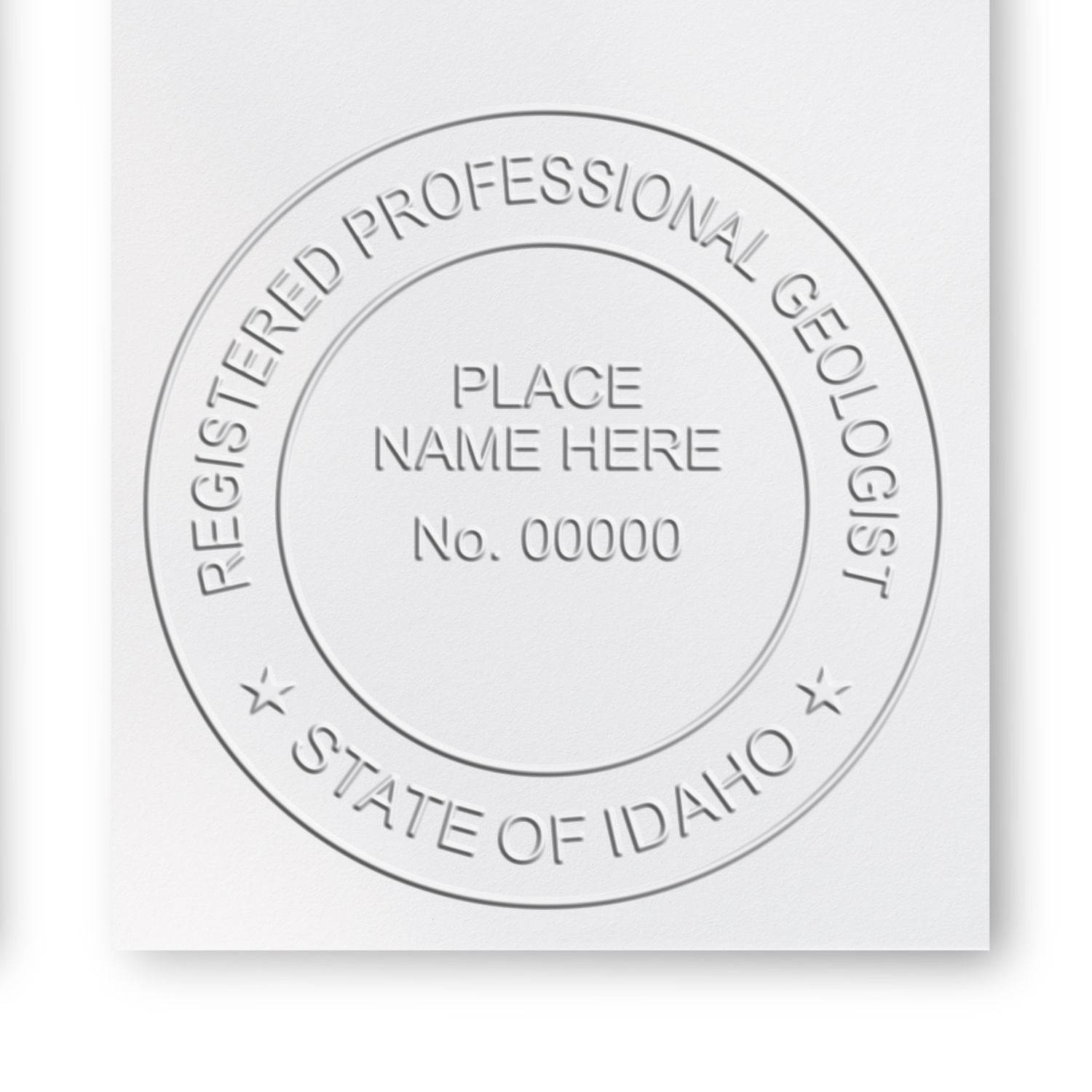 This paper is stamped with a sample imprint of the Long Reach Idaho Geology Seal, signifying its quality and reliability.