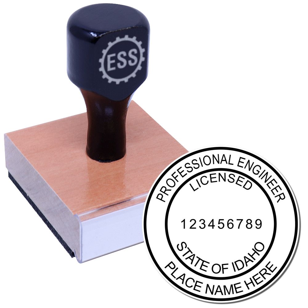 The main image for the Idaho Professional Engineer Seal Stamp depicting a sample of the imprint and electronic files