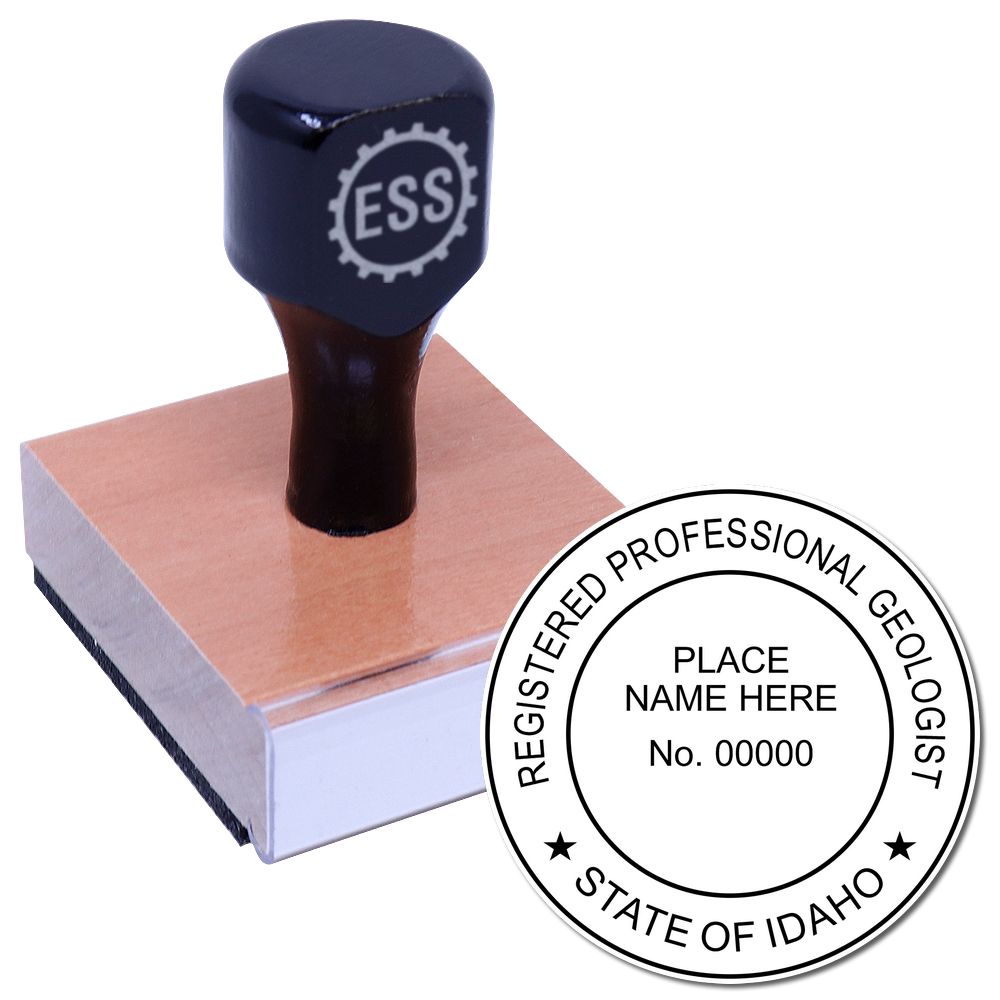 The main image for the Idaho Professional Geologist Seal Stamp depicting a sample of the imprint and imprint sample