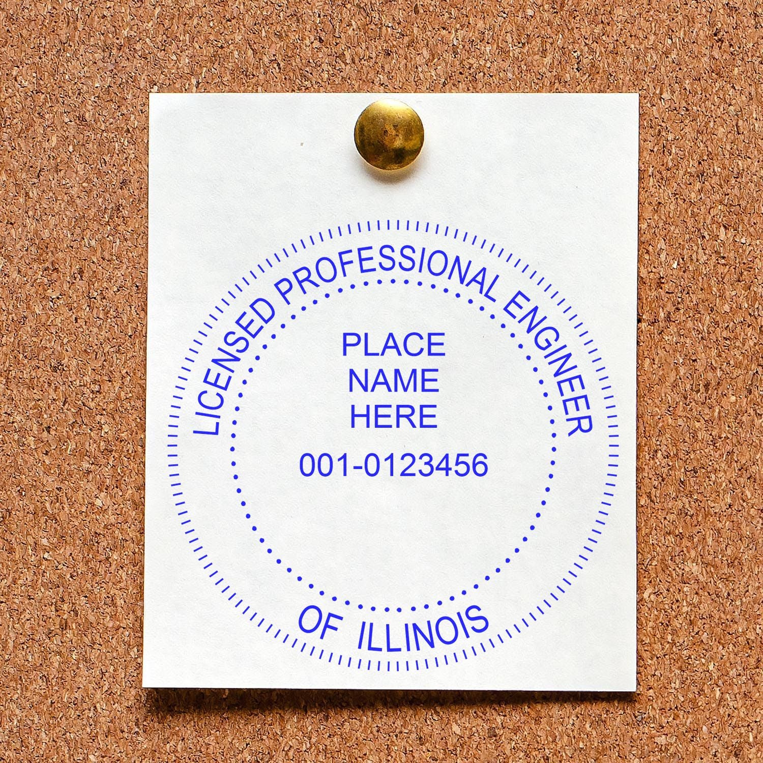The main image for the Premium MaxLight Pre-Inked Illinois Engineering Stamp depicting a sample of the imprint and electronic files
