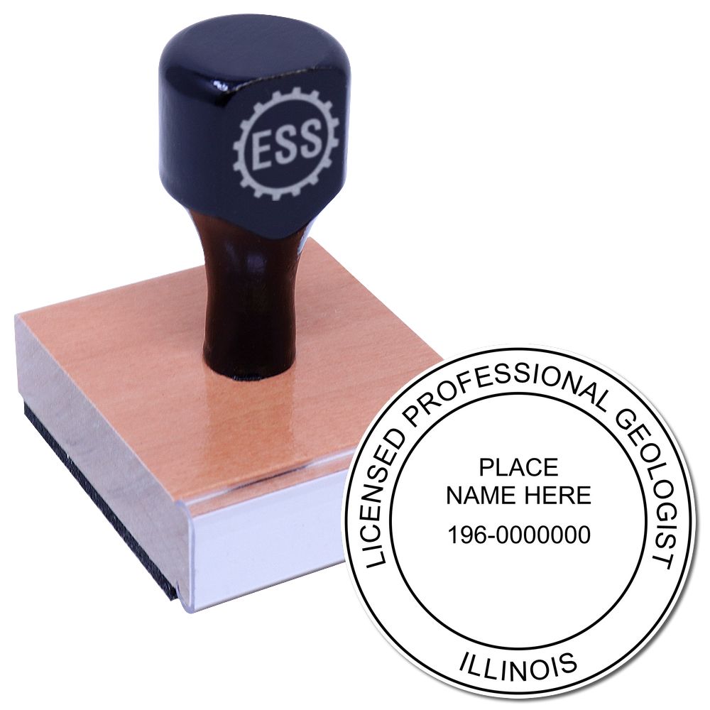 The main image for the Illinois Professional Geologist Seal Stamp depicting a sample of the imprint and imprint sample