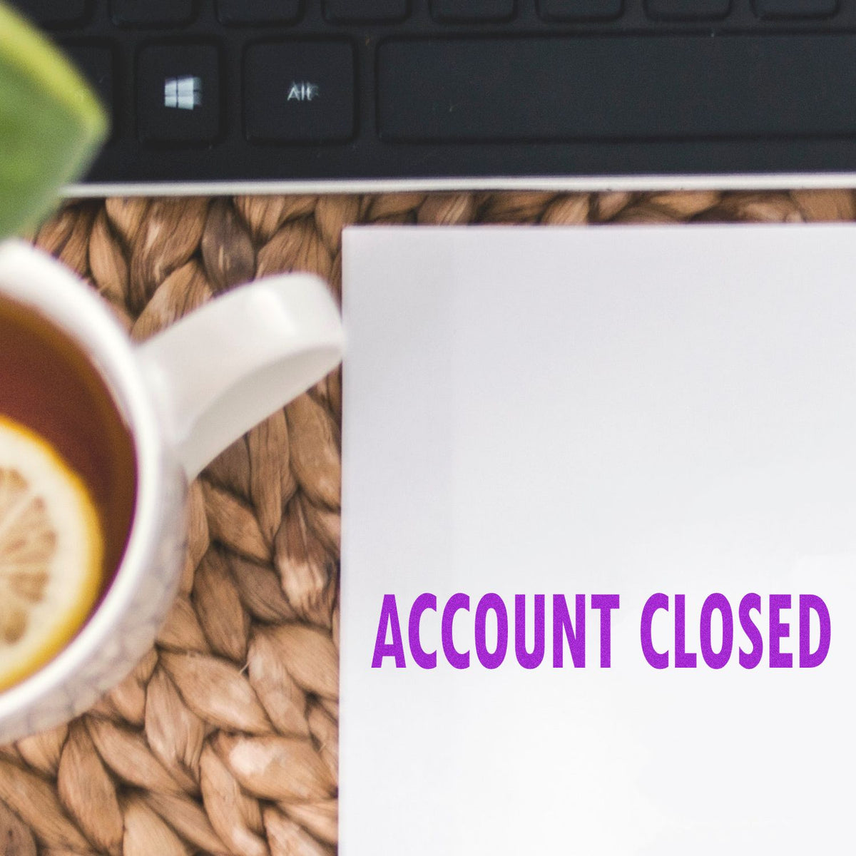 Self Inking Account Closed Stamp In Use