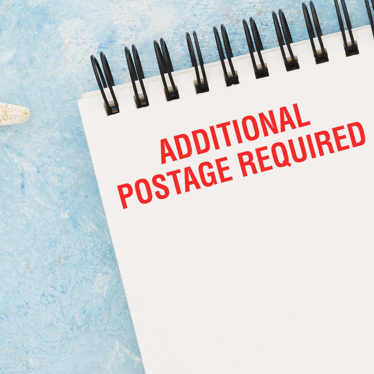 Additional Postage Required Rubber Stamp In Use Photo