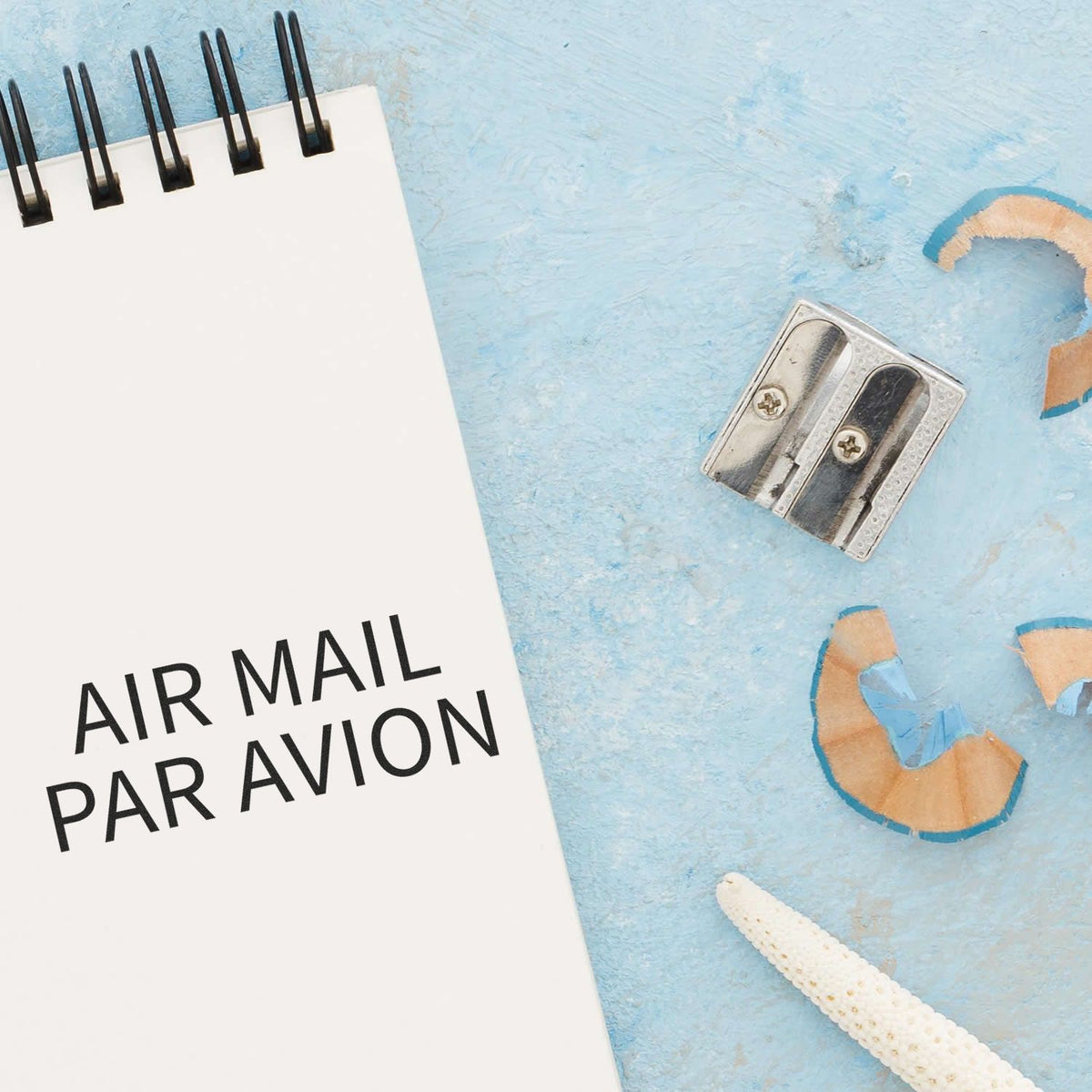 Self-Inking Air Mail Par Avion Stamp Lifestyle Photo