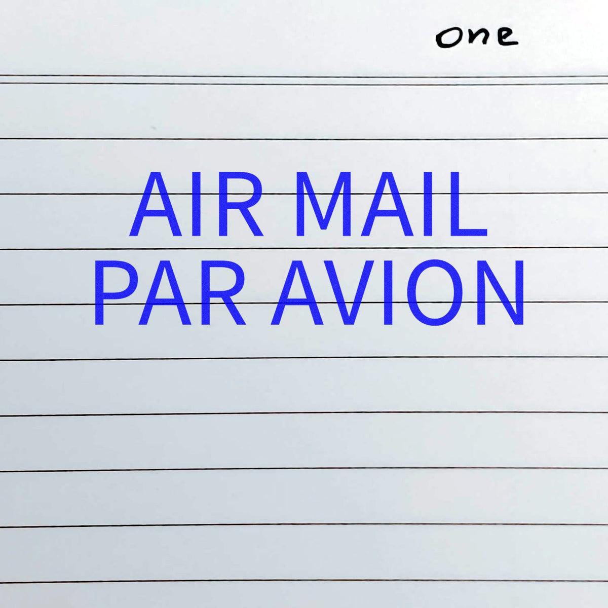 Slim Pre-Inked Air Mail Par Avion Stamp In Use Photo