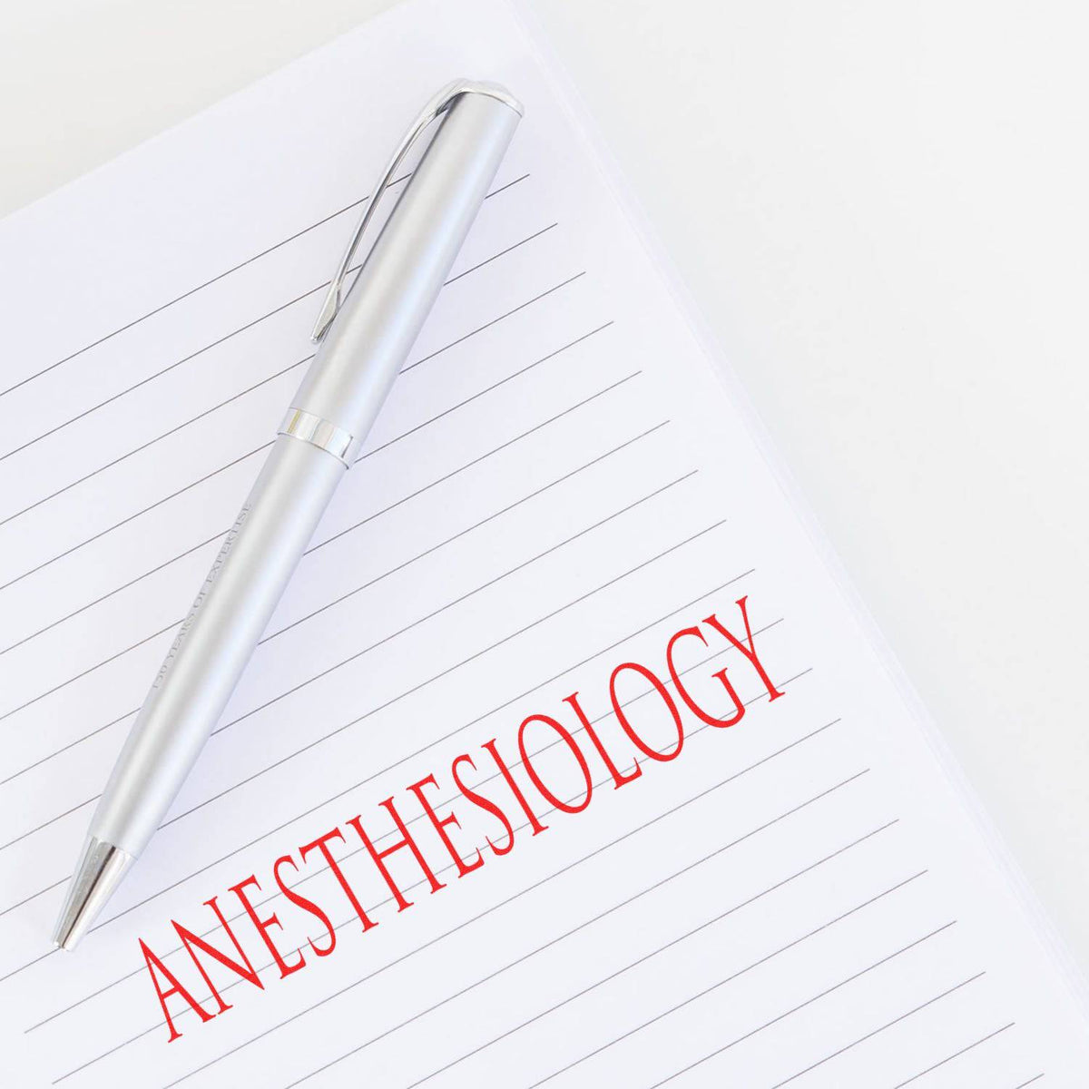 Large Self-Inking Anesthesiology Stamp In Use Photo