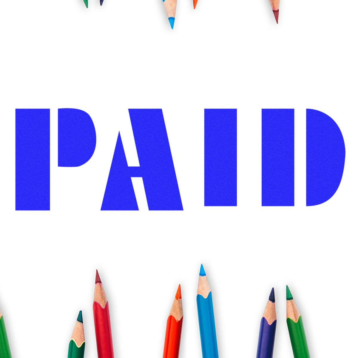 Bold Paid Rubber Stamp In Use Photo